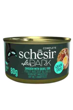 SCHESIR - Schesir After Dark Sos İçinde Tavuklu ve Bıldırcın Yumurtalı Yetişkin Kedi Konservesi 80gr