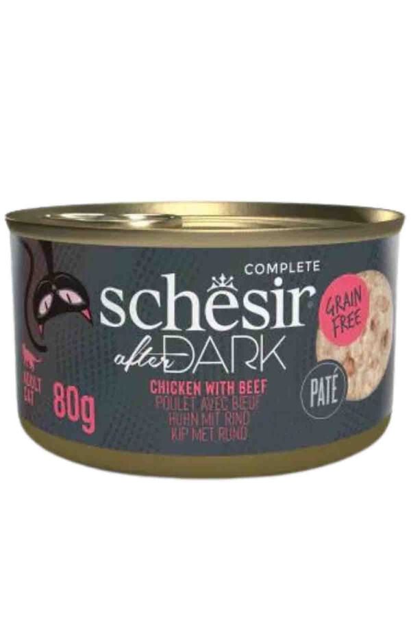 Schesir After Dark Tavuklu ve Sığırlı Yetişkin Kedi Konservesi 80gr
