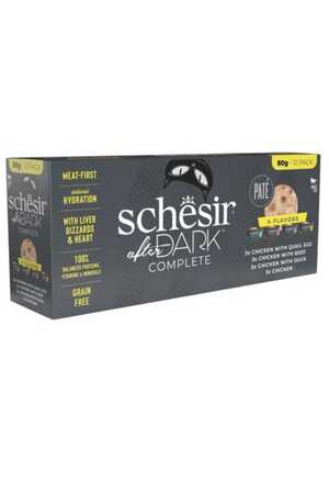 SCHESIR - Schesir After Dark Pate Yetişkin Kedi Konservesi Çeşit Paketi 12x80gr