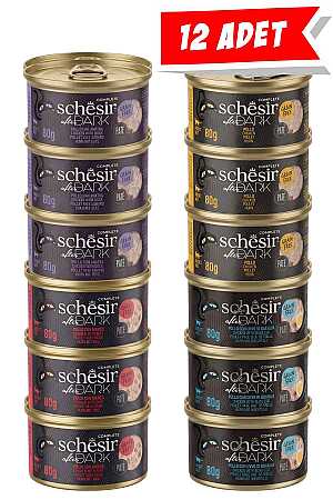 Schesir After Dark Pate Yetişkin Kedi Konservesi Çeşit Paketi 80gr (12 Adet)