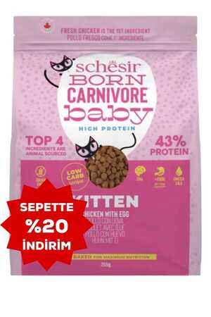 Schesir Born Carnivore Baby Tavuklu ve Yumurtalı Yavru Kedi Maması 255g - Thumbnail
