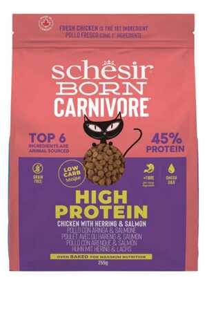 SCHESIR - Schesir Born Carnivore Tavuklu Somonlu ve Ringa Balıklı Yetişkin Kedi Maması 255gr