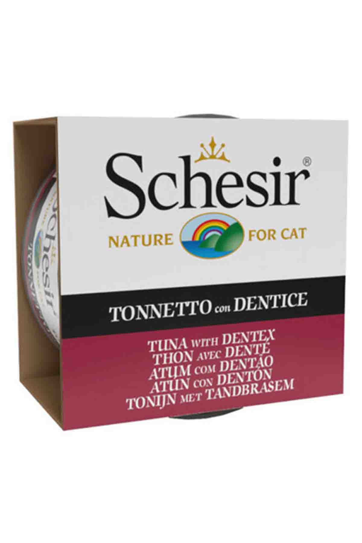 Schesir Cat Jelly Ton Balıklı ve Sinarit Balıklı Yetişkin Kedi Konservesi 85gr