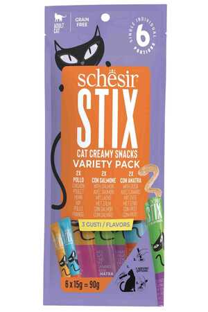 SCHESIR - Schesir Cat Stix Karışık Lezzetli Krema Kedi Ödülü 6x15gr