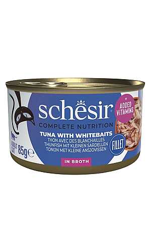 Schesir Et Suyu İçerisinde Tuna Balıklı Yetişkin Kedi Konservesi 85gr