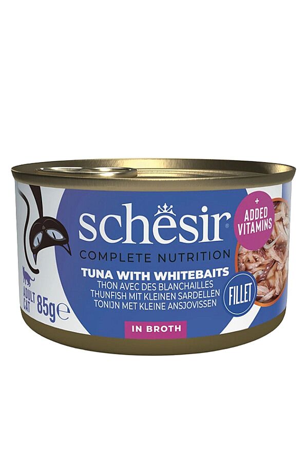 Schesir Et Suyu İçerisinde Tuna Balıklı Yetişkin Kedi Konservesi 85gr - 1