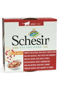 SCHESIR - Schesir Salads Poke Ton Balıklı, Hamsili, Tatlı Patates ve Yaban Mersinli Kedi Salatası 85gr
