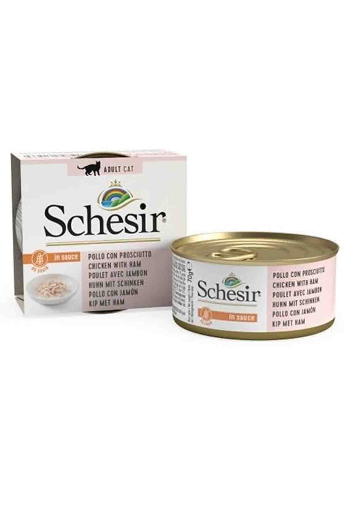Schesir Soslu Tavuklu ve Jambonlu Kedi Konservesi 70gr