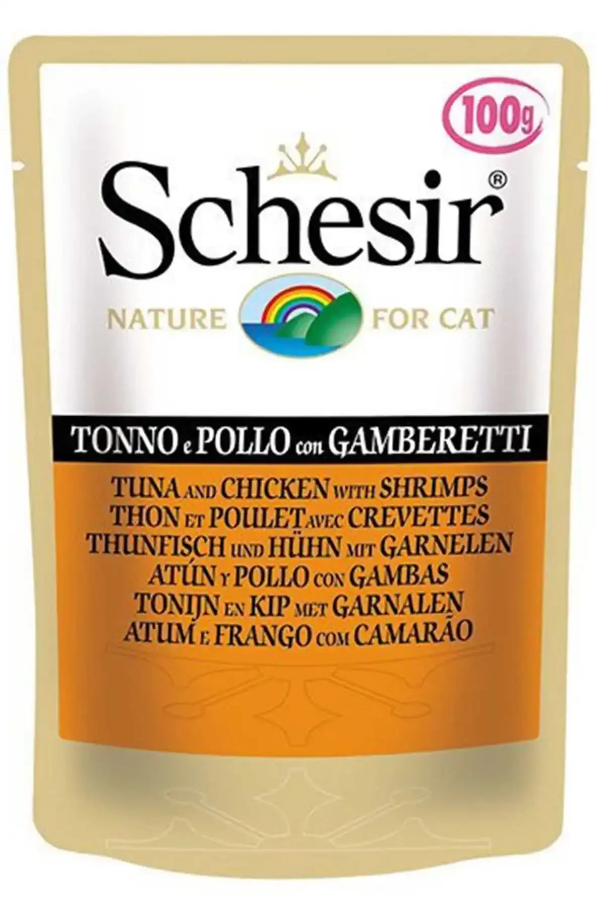 SCHESIR - Schesir Ton Balığı Tavuk ve Karidesli Kedi Konservesi 100gr