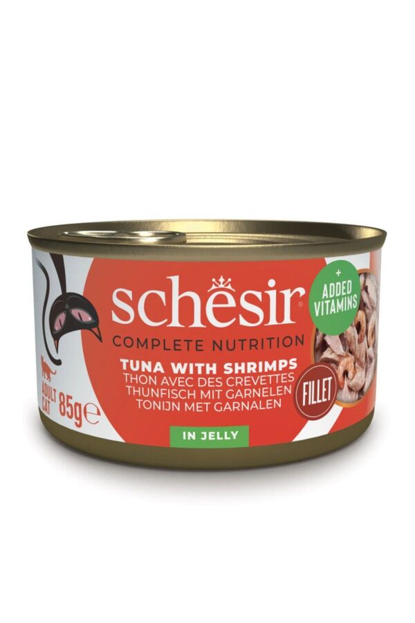 Schesir Ton Balıklı Ve Karidesli Jöleli Kedi Konservesi 85gr - 1