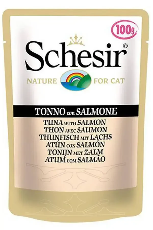 Schesir Ton Balıklı ve Somonlu Pouch Kedi Konservesi 100gr