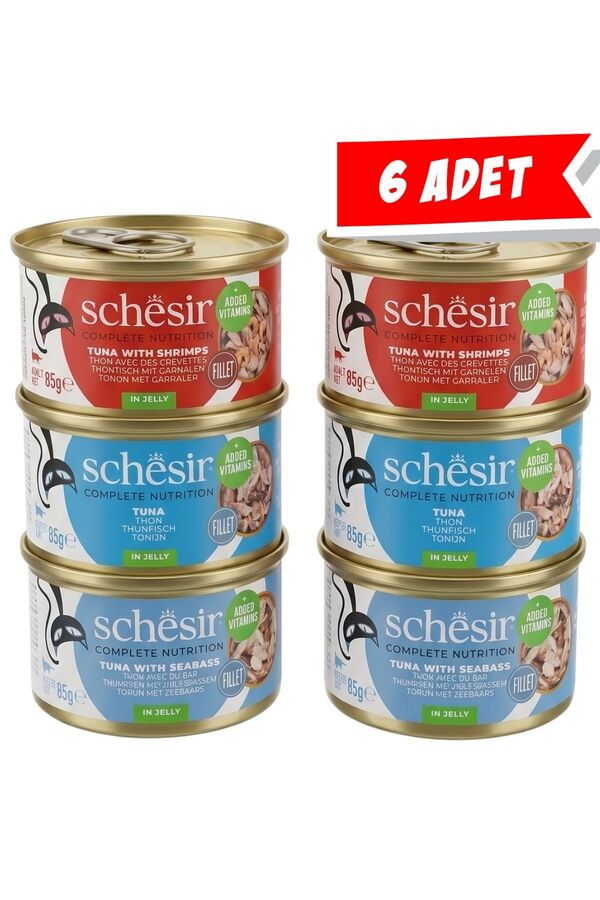 Schesir Variety Pack Jöle İçinde Klasik Lezzetler Yetişkin Kedi Konservesi 85gr (6 Adet)