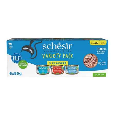 Schesir Variety Pack Jöle İçinde Klasik Lezzetler Yetişkin Kedi Konservesi 85gr (6 Adet) - Thumbnail (1)