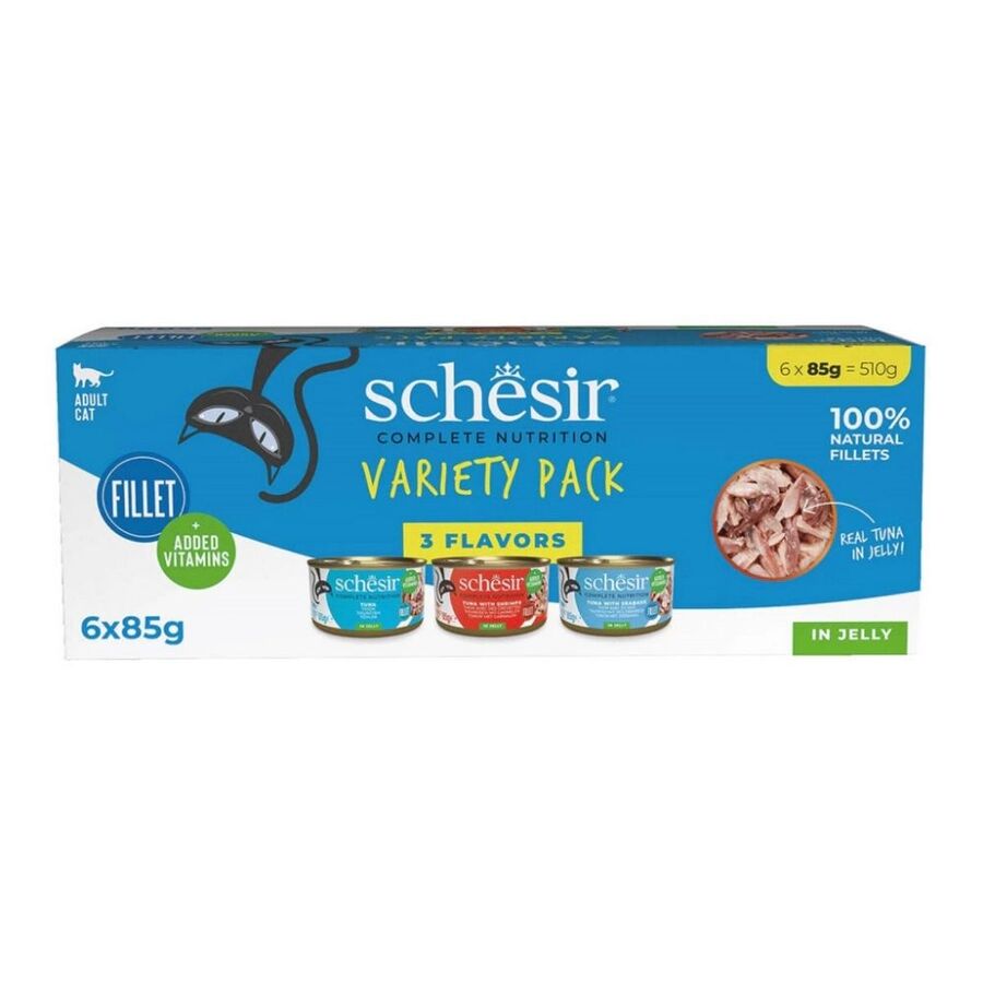 Schesir Variety Pack Jöle İçinde Klasik Lezzetler Yetişkin Kedi Konservesi 85gr (6 Adet)