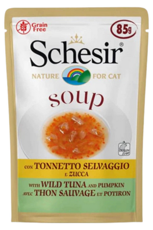 SCHESIR - Schesir Yetişkin Kediler için Yabani Ton Balıklı ve Balkabaklı Kedi Çorbası 85gr