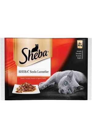 SHEBA - Sheba Gravy Soslu Etli Seçenekler Yetişkin Kedi Konservesi 4x85gr