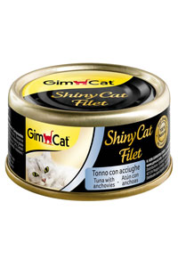 GIMCAT - GimCat Shinycat Kıyılmış Ton Balıklı ve Ançüezli Kedi Konservesi 70gr