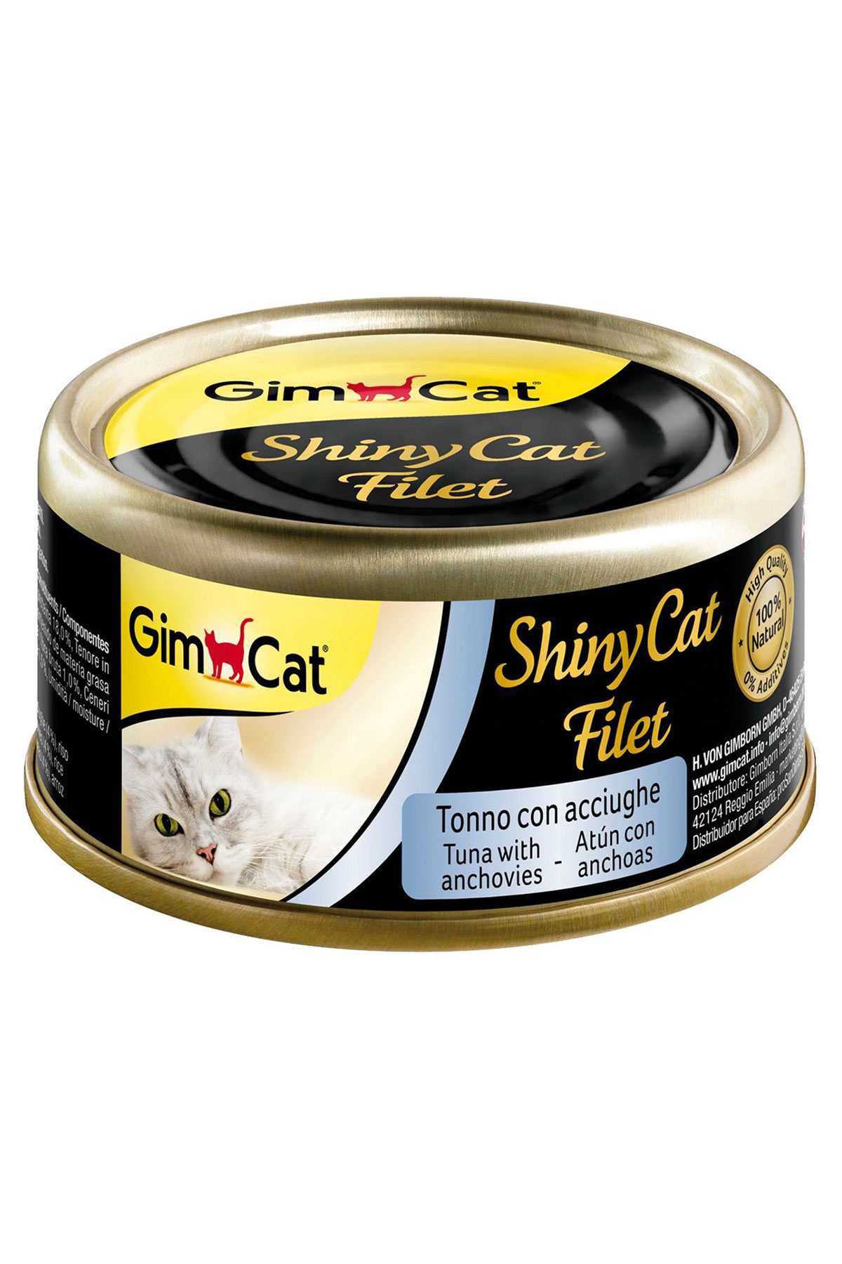 GimCat Shinycat Kıyılmış Ton Balıklı ve Ançüezli Kedi Konservesi 70gr