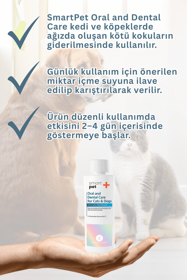 SmartPet + Oral and Dental Care Kedi ve Köpekler için Ağız ve Diş Bakım Ürünü 250ml