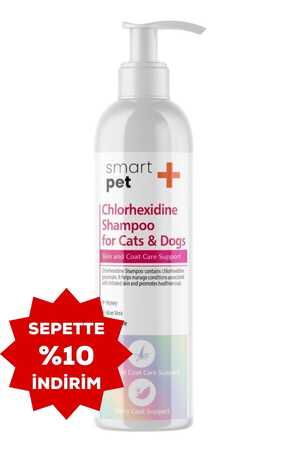 SMARTPET + - Smartpet + Clorhexidine Kaşıntı ve Tahriş Giderici Kedi ve Köpekler İçin Şampuan 250ml
