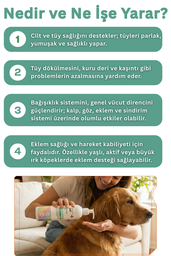 Smartpet + Kedi ve Köpekler için Somon Yağı 250ml