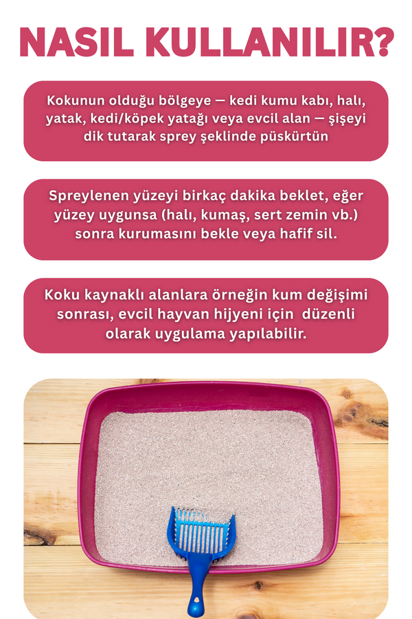 SmartPet + Odor Control Kedi ve Köpekler için Kötü Koku Giderici Sprey 250ml