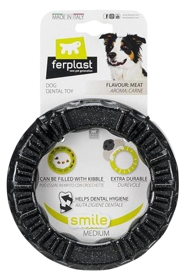 Ferplast Smile Aromalı Halka Oyuncak Siyah M