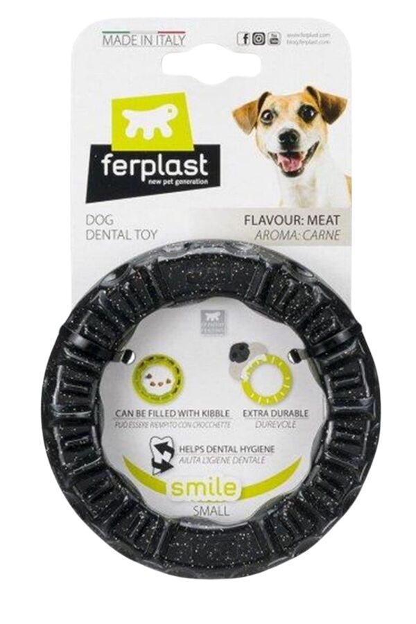 Ferplast Smile Aromalı Halka Oyuncak Siyah S