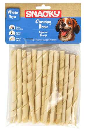 SNACKY - Snacky Beyaz Köpek Burgu Çubuk 15li 13cm SNACKY - Snacky Beyaz Köpek Burgu Çubuk 15li 13cm