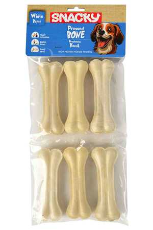 SNACKY - Snacky Beyaz Köpek Çiğneme Kemiği 10cm 6lı SNACKY - Snacky Beyaz Köpek Çiğneme Kemiği 10cm 6lı