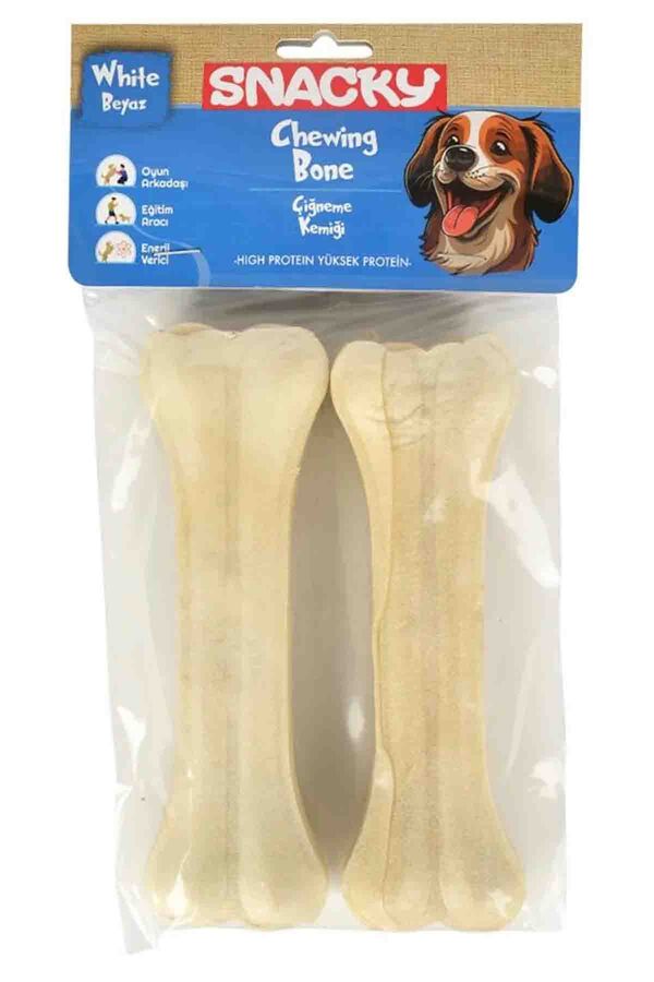 Snacky Beyaz Köpek Çiğneme Kemiği 15cm 2li