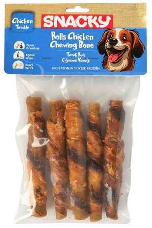 SNACKY - Snacky Füme Tavuk Rulo Köpek Ödülü 7,5 cm 5li