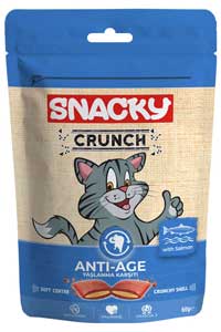 SNACKY - Snacky Crunch Anti-Age Yaşlanma Karşıtı Somonlu Kedi Ödül Maması 60gr SNACKY - Snacky Crunch Anti-Age Yaşlanma Karşıtı Somonlu Kedi Ödül Maması 60gr