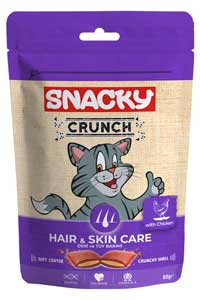 SNACKY - Snacky Crunch Hair & Skin Care Tüy ve Deri Bakımı için Kedi Ödül Maması 60gr SNACKY - Snacky Crunch Hair & Skin Care Tüy ve Deri Bakımı için Kedi Ödül Maması 60gr