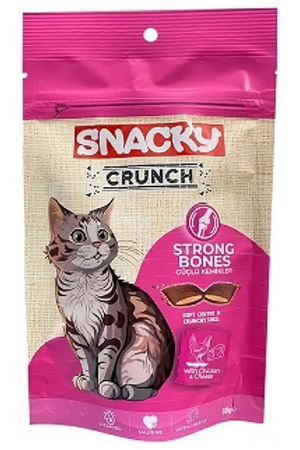 SNACKY - Snacky Crunch Strong Bones Güçlü Kemikler için Tavuk ve Peynirli Kedi Ödül Maması 60gr SNACKY - Snacky Crunch Strong Bones Güçlü Kemikler için Tavuk ve Peynirli Kedi Ödül Maması 60gr