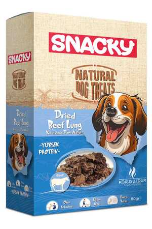 SNACKY - Snacky Kurutulmuş Dana Akciğer Köpek Ödül Maması 80gr