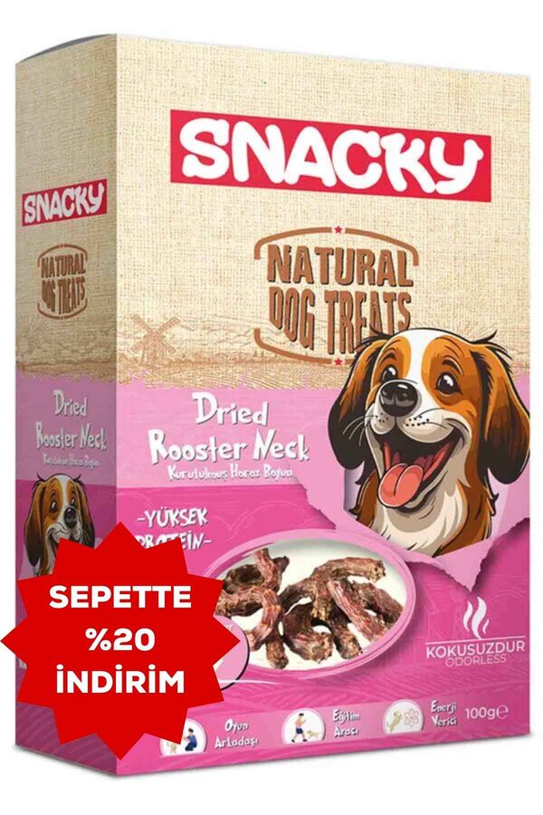 Snacky Kurutulmuş Horoz Boyun Köpek Ödül Maması 100gr