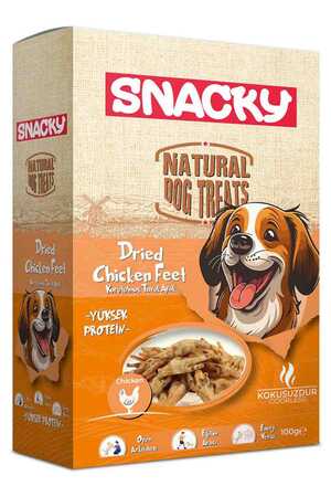 SNACKY - Snacky Kurutulmuş Tavuk Ayak Köpek Ödül Maması 100gr