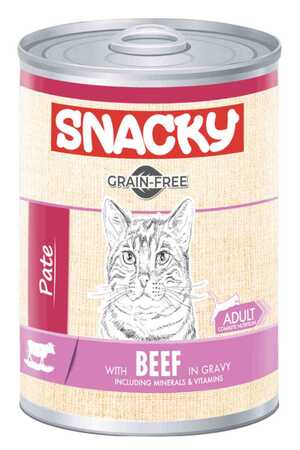 SNACKY - Snacky Tahılsız Sığır Etli Yetişkin Kedi Konservesi 400gr