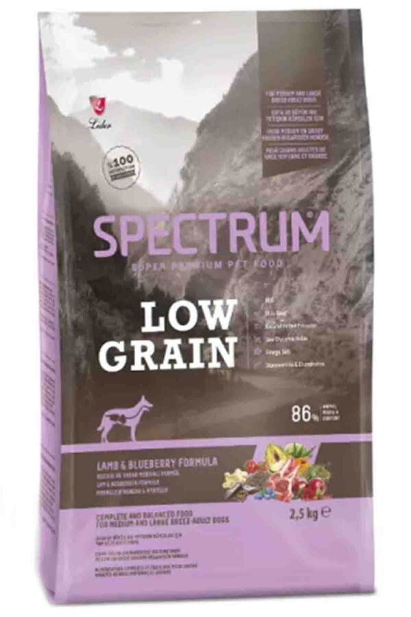 Spectrum Düşük Tahıllı Kuzulu Yaban Mersinli Orta ve Büyük Irk Yetişkin Köpek Maması 2,5kg