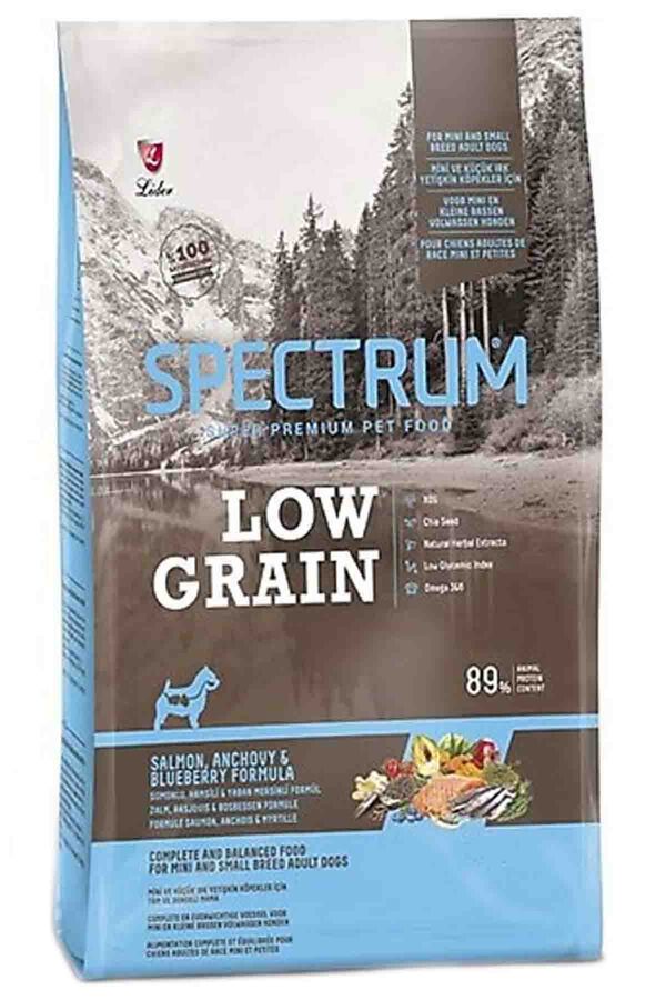 Spectrum Düşük Tahıllı Somonlu Hamsili ve Yaban Mersinli Küçük Irk Yetişkin Köpek Maması 2,5kg+600gr