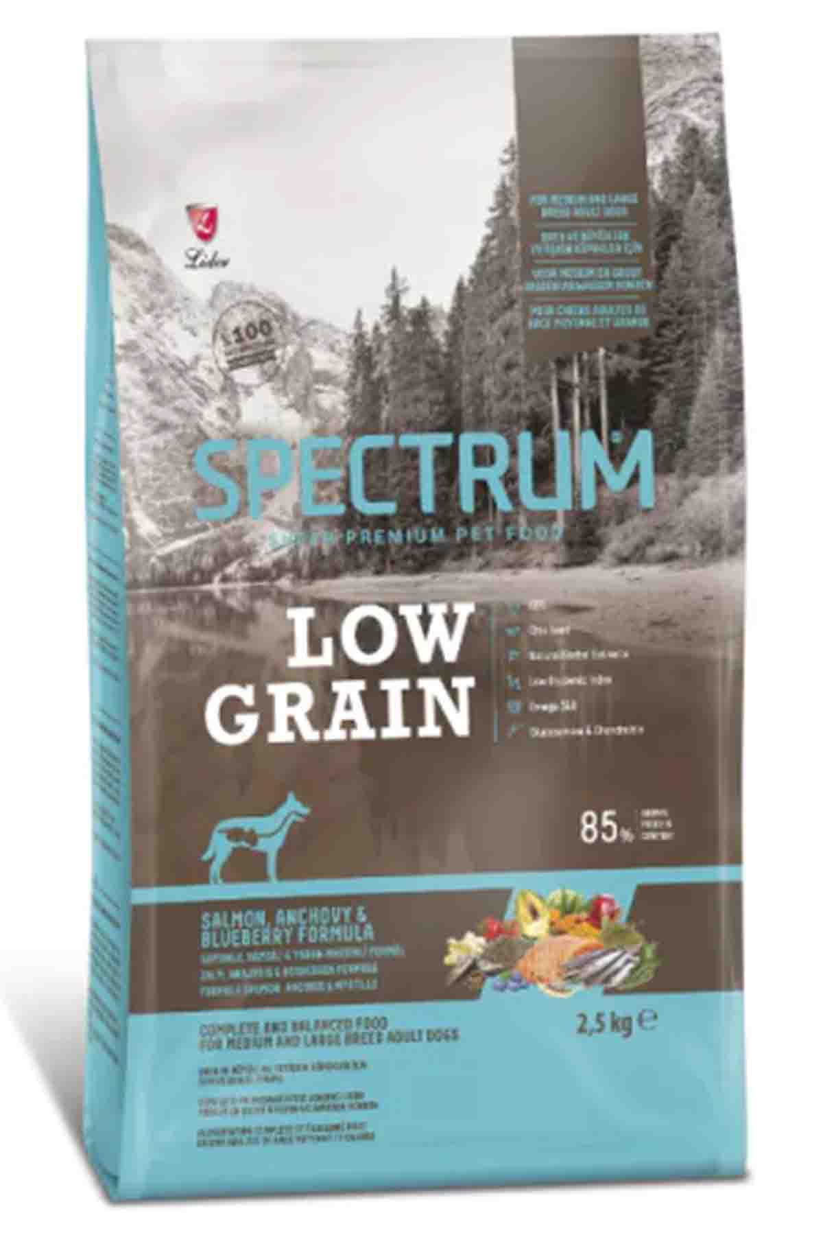 Spectrum Düşük Tahıllı Somonlu Hamsili Yaban Mersinli Orta ve Büyük Irk Yetişkin Köpek Maması 2,5kg