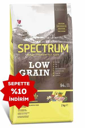 Spectrum Düşük Tahıllı Tavuklu Hindili ve Kızılcıklı Yavru Kedi Maması 2kg - Thumbnail