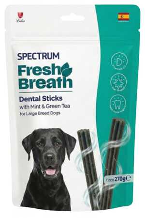 SPECTRUM - Spectrum Fresh Breath Dental Sticks Naneli ve Yeşil Çaylı Büyük Irk Köpek Ödülü 270gr (7li)