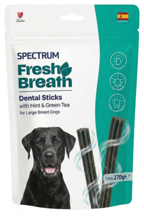 Spectrum Fresh Breath Dental Sticks Naneli ve Yeşil Çaylı Büyük Irk Köpek Ödülü 270gr (7li)