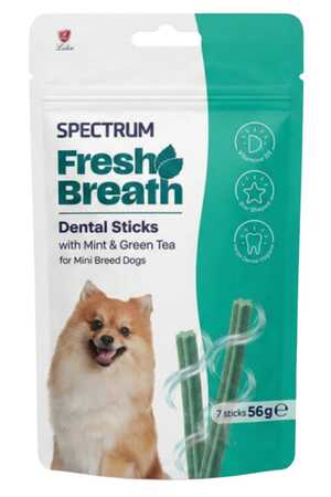 SPECTRUM - Spectrum Fresh Breath Dental Sticks Naneli ve Yeşil Çaylı Mini Irk Köpek Ödül Maması 56gr (7li)