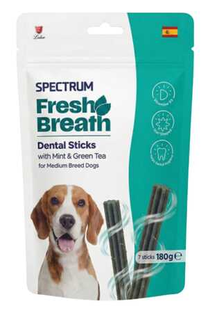SPECTRUM - Spectrum Fresh Breath Dental Sticks Naneli ve Yeşil Çaylı Orta Irk Köpek Ödül Maması 180gr (7li)