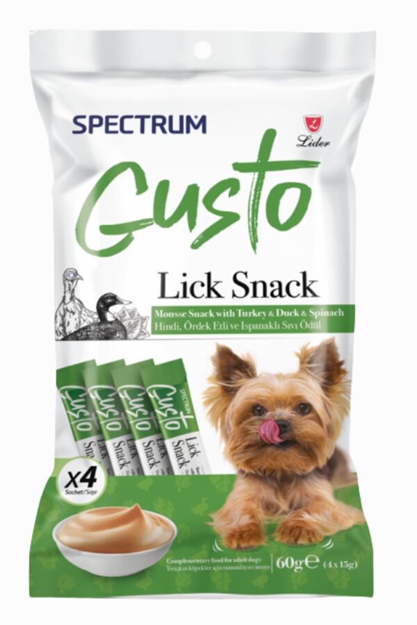 Spectrum Gusto Hindi, Ördek Etli ve Ispanaklı Köpek Sıvı Ödülü 4x15gr