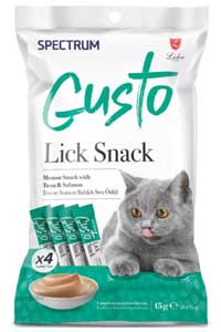 SPECTRUM - Spectrum Gusto Ton Balığı ve Somonlu Sıvı Kedi Ödül Maması 15gr (4lü)