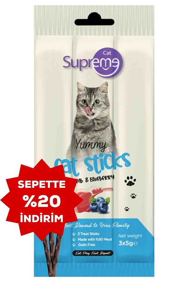 Supreme Cat Kuzu Ve Yaban Mersinli Ödül Çubuk 3x5gr